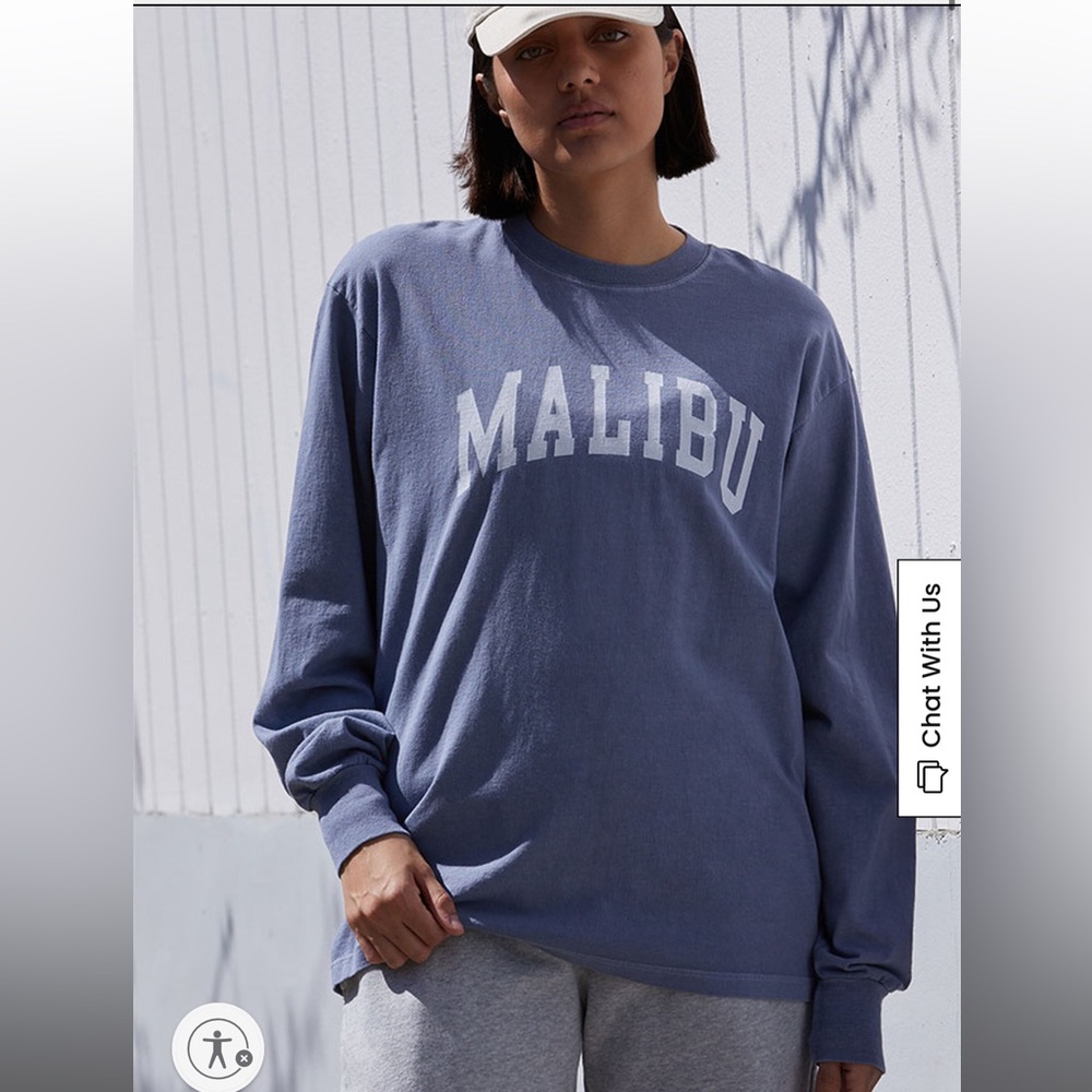 PACSUN JOHN GALT LIGHT BLUE MALIBU LONG SLEEVE SIZE IS O/S